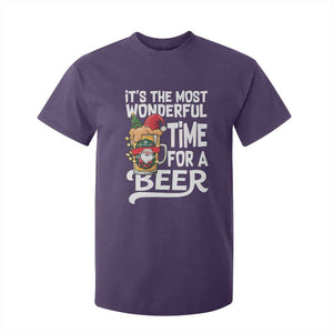 Funny Christmas Drinking T Shirt For Kid It is The Most Wonderful Time For A Beer TS12 Purple Print Your Wear