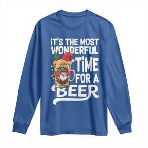 Funny Christmas Drinking Long Sleeve Shirt It is The Most Wonderful Time For A Beer TS12 Royal Blue Print Your Wear