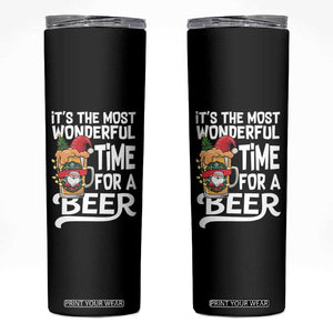 Funny Christmas Drinking Skinny Tumbler It is The Most Wonderful Time For A Beer TS12 Black Print Your Wear