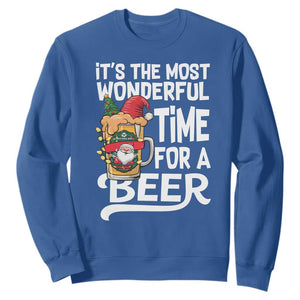Funny Christmas Drinking Sweatshirt It is The Most Wonderful Time For A Beer TS12 Royal Blue Print Your Wear