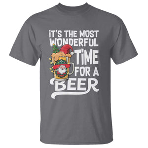 Funny Christmas Drinking T Shirt It is The Most Wonderful Time For A Beer TS12 Charcoal Print Your Wear