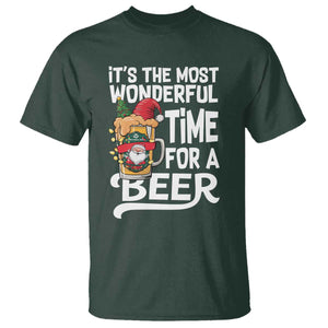 Funny Christmas Drinking T Shirt It is The Most Wonderful Time For A Beer TS12 Dark Forest Green Print Your Wear