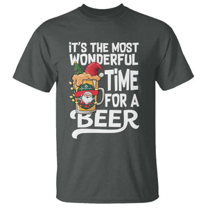 Funny Christmas Drinking T Shirt It is The Most Wonderful Time For A Beer TS12 Dark Heather Print Your Wear