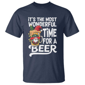 Funny Christmas Drinking T Shirt It is The Most Wonderful Time For A Beer TS12 Navy Print Your Wear