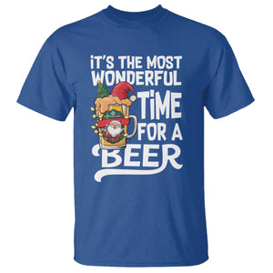 Funny Christmas Drinking T Shirt It is The Most Wonderful Time For A Beer TS12 Royal Blue Print Your Wear