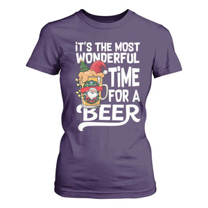 Funny Christmas Drinking T Shirt For Women It is The Most Wonderful Time For A Beer TS12 Purple Print Your Wear