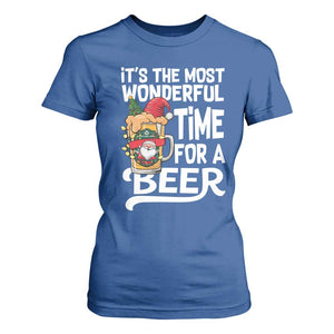 Funny Christmas Drinking T Shirt For Women It is The Most Wonderful Time For A Beer TS12 Royal Blue Print Your Wear