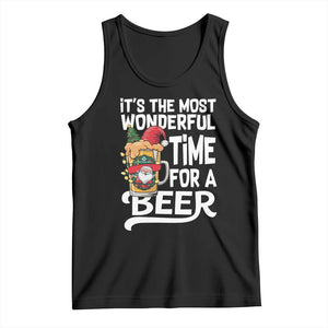 Funny Christmas Drinking Tank Top It is The Most Wonderful Time For A Beer TS12 Black Print Your Wear