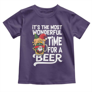 Funny Christmas Drinking Toddler T Shirt It is The Most Wonderful Time For A Beer TS12 Purple Print Your Wear