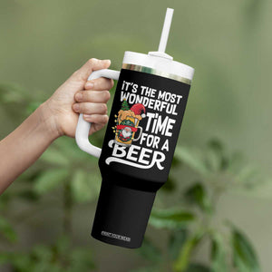 Funny Christmas Drinking Tumbler With Handle It is The Most Wonderful Time For A Beer TS12 Print Your Wear