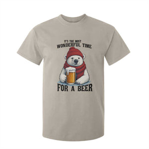 It is The Most Wonderful Time For A Beer T Shirt For Kid Funny Polar Bear Drinking Beer TS12 Sand Print Your Wear