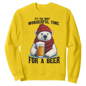 It is The Most Wonderful Time For A Beer Sweatshirt Funny Polar Bear Drinking Beer TS12 Daisy Print Your Wear
