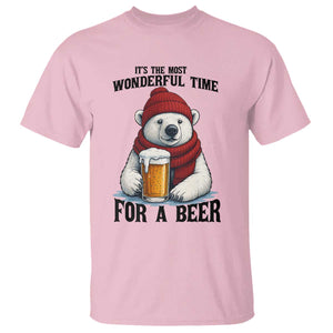 It is The Most Wonderful Time For A Beer T Shirt Funny Polar Bear Drinking Beer TS12 Light Pink Print Your Wear