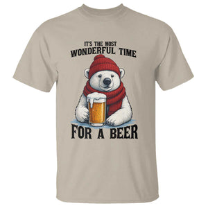 It is The Most Wonderful Time For A Beer T Shirt Funny Polar Bear Drinking Beer TS12 Sand Print Your Wear
