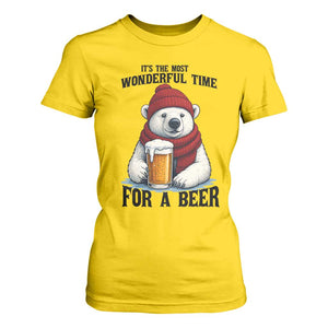 It is The Most Wonderful Time For A Beer T Shirt For Women Funny Polar Bear Drinking Beer TS12 Daisy Print Your Wear