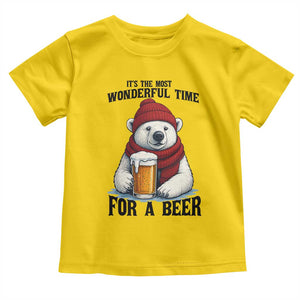 It is The Most Wonderful Time For A Beer Toddler T Shirt Funny Polar Bear Drinking Beer TS12 Daisy Print Your Wear