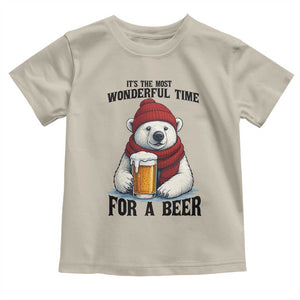 It is The Most Wonderful Time For A Beer Toddler T Shirt Funny Polar Bear Drinking Beer TS12 Sand Print Your Wear