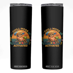 Chill Mode Activated Skinny Tumbler Funny Sloth Summer Beach Vibes TS12 Black Print Your Wear