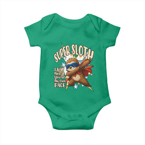 Super Sloth I Will Rescue You Baby Onesie Funny Sloth Lover Gift TS12 Irish Green Print Your Wear