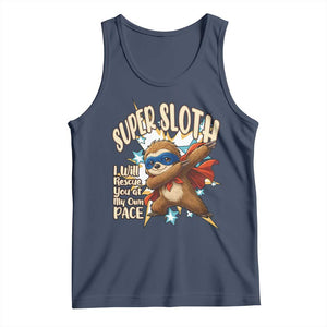 Super Sloth I Will Rescue You Tank Top Funny Sloth Lover Gift TS12 Navy Print Your Wear