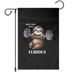 Funny Gym Sloth Garden Flag Not Fast Just Furious TS12 Black Print Your Wear