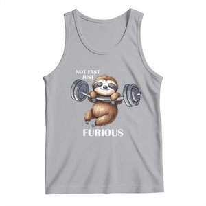 Funny Gym Sloth Tank Top Not Fast Just Furious TS12 Athletic Heather Print Your Wear