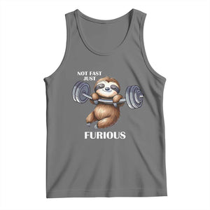 Funny Gym Sloth Tank Top Not Fast Just Furious TS12 Black Heather Print Your Wear