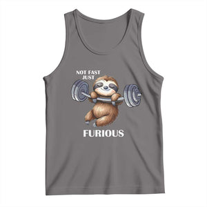 Funny Gym Sloth Tank Top Not Fast Just Furious TS12 Deep Heather Print Your Wear