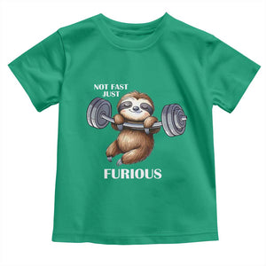 Funny Gym Sloth Toddler T Shirt Not Fast Just Furious TS12 Irish Green Print Your Wear