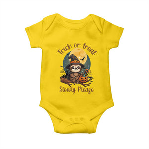 Funny Halloween Sloth Baby Onesie Trick Or Treat Slowly Please TS12 Daisy Print Your Wear