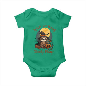Funny Halloween Sloth Baby Onesie Trick Or Treat Slowly Please TS12 Irish Green Print Your Wear