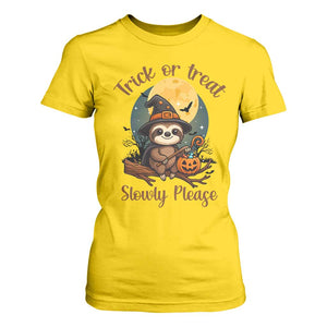 Funny Halloween Sloth T Shirt For Women Trick Or Treat Slowly Please TS12 Daisy Print Your Wear