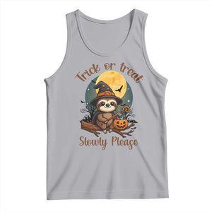 Funny Halloween Sloth Tank Top Trick Or Treat Slowly Please TS12 Athletic Heather Print Your Wear