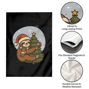 Funny Xmas Garden Flag Slothin Around The Christmas Tree TS12 Print Your Wear