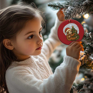 Funny Xmas Christmas Ornament Slothin Around The Christmas Tree TS12 Print Your Wear