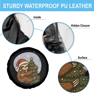 Funny Xmas Spare Tire Cover Slothin Around The Christmas Tree TS12 Print Your Wear