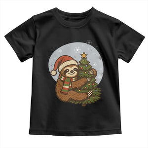 Funny Xmas Toddler T Shirt Slothin Around The Christmas Tree TS12 Black Print Your Wear