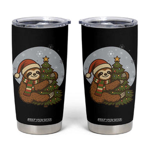 Funny Xmas Tumbler Cup Slothin Around The Christmas Tree TS12 Black Print Your Wear
