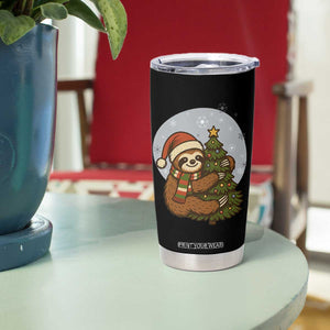 Funny Xmas Tumbler Cup Slothin Around The Christmas Tree TS12 Print Your Wear
