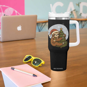 Funny Xmas Tumbler With Handle Slothin Around The Christmas Tree TS12 Print Your Wear