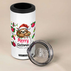 Funny Christmas Sloth 4 in 1 Can Cooler Tumbler Merry Slothmas TS12 Print Your Wear