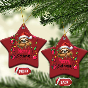 Funny Xmas Sloth Christmas Ornament Merry Slothmas TS12 Star Red Print Your Wear
