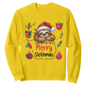Funny Christmas Sloth Sweatshirt Merry Slothmas TS12 Daisy Print Your Wear