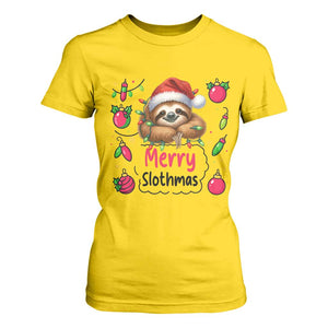 Funny Christmas Sloth T Shirt For Women Merry Slothmas TS12 Daisy Print Your Wear