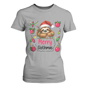 Funny Christmas Sloth T Shirt For Women Merry Slothmas TS12 Sport Gray Print Your Wear