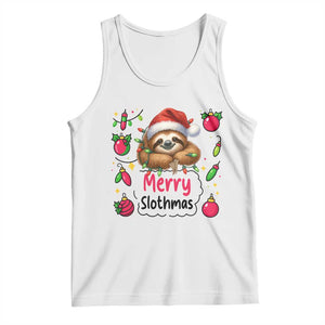Funny Christmas Sloth Tank Top Merry Slothmas TS12 White Print Your Wear