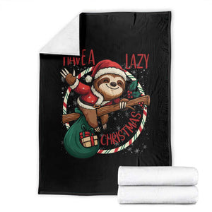 Have A Lazy Christmas Throw Blanket Cute Xmas Sloth TS12 Black Print Your Wear