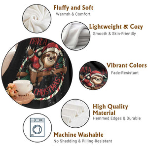 Have A Lazy Christmas Throw Blanket Cute Xmas Sloth TS12 Print Your Wear