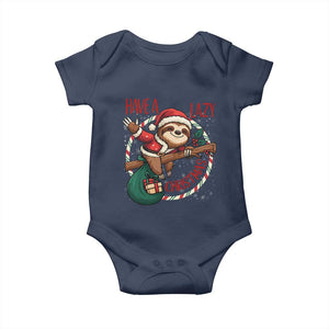 Have A Lazy Christmas Baby Onesie Cute Xmas Sloth TS12 Navy Print Your Wear