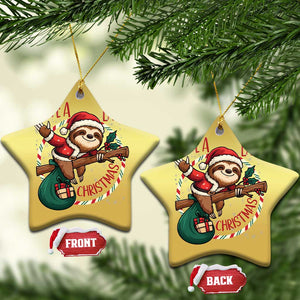 Have A Lazy Xmas Christmas Ornament Cute Xmas Sloth TS12 Star Gold Print Your Wear
